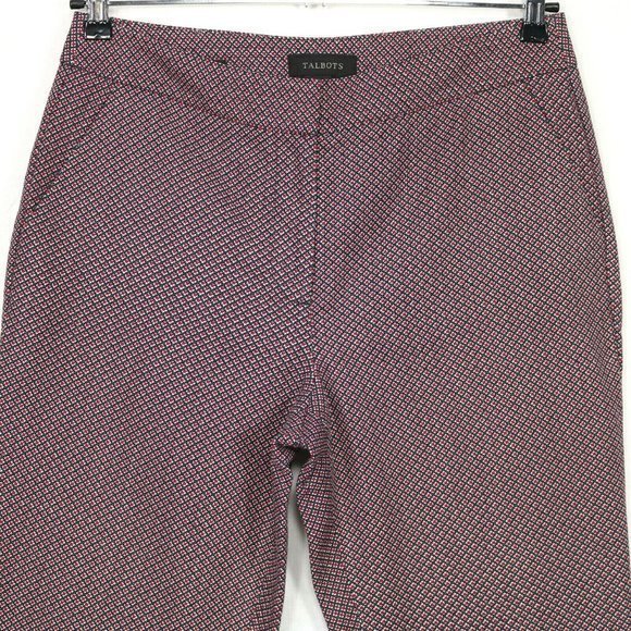 Talbots Heritage Slim Skinny Crop Pants High Rise Red‎ Blue Stretch 8 - Picture 5 of 12
